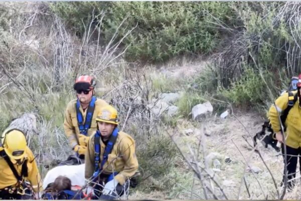 Dramatic 100-foot rescue in San Bernardino mountains saves injured Motorcyclist