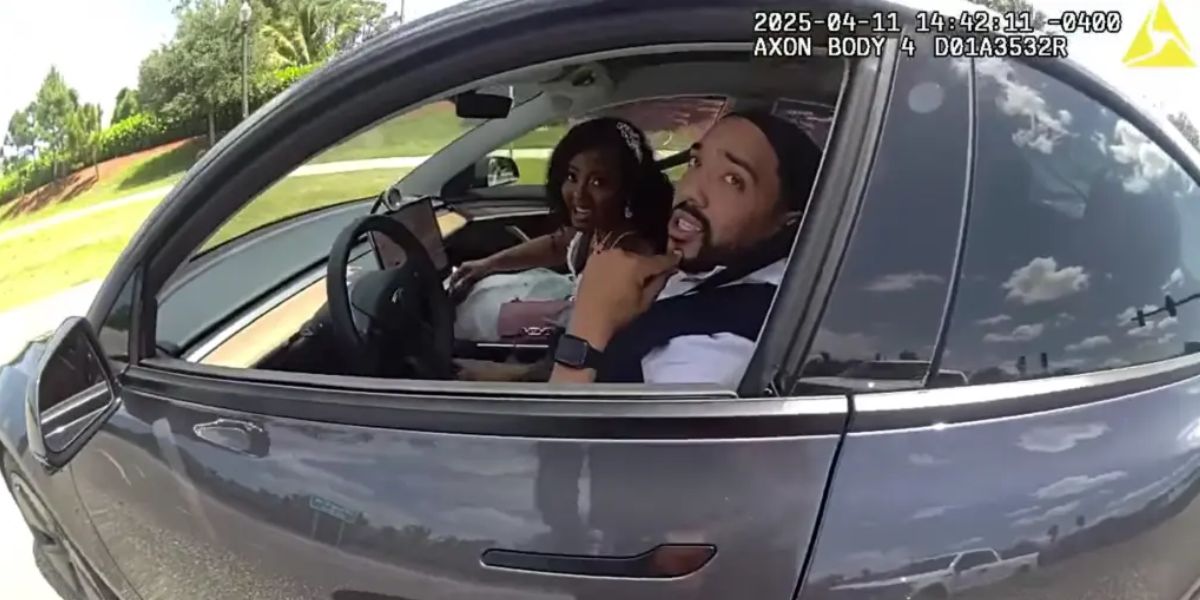 Late for the Wedding, Florida Bride Captured on Wild Police Video Racing to the Altar in Her Car