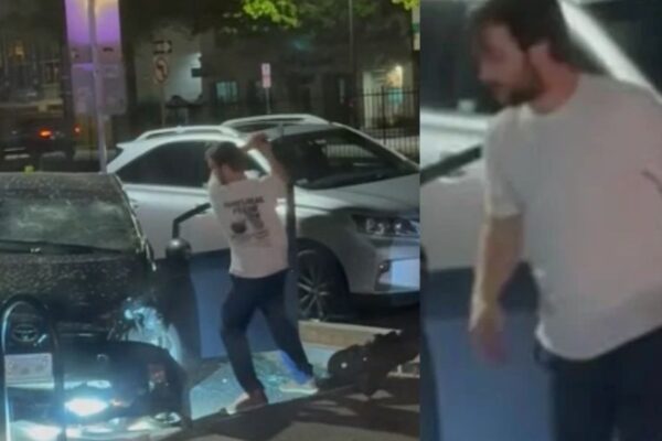 Boston cops hunt hatchet-wielding man who attacked driver and smashed car during road rage incident