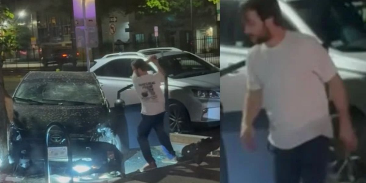 Boston cops hunt hatchet-wielding man who attacked driver and smashed car during road rage incident