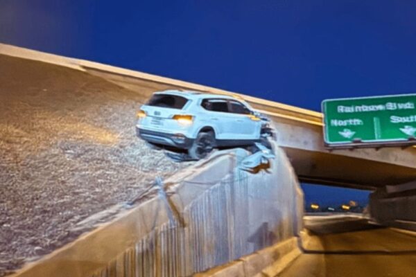 Car dangles off Las Vegas ramp, driver admits 4 shots and facing DUI charges