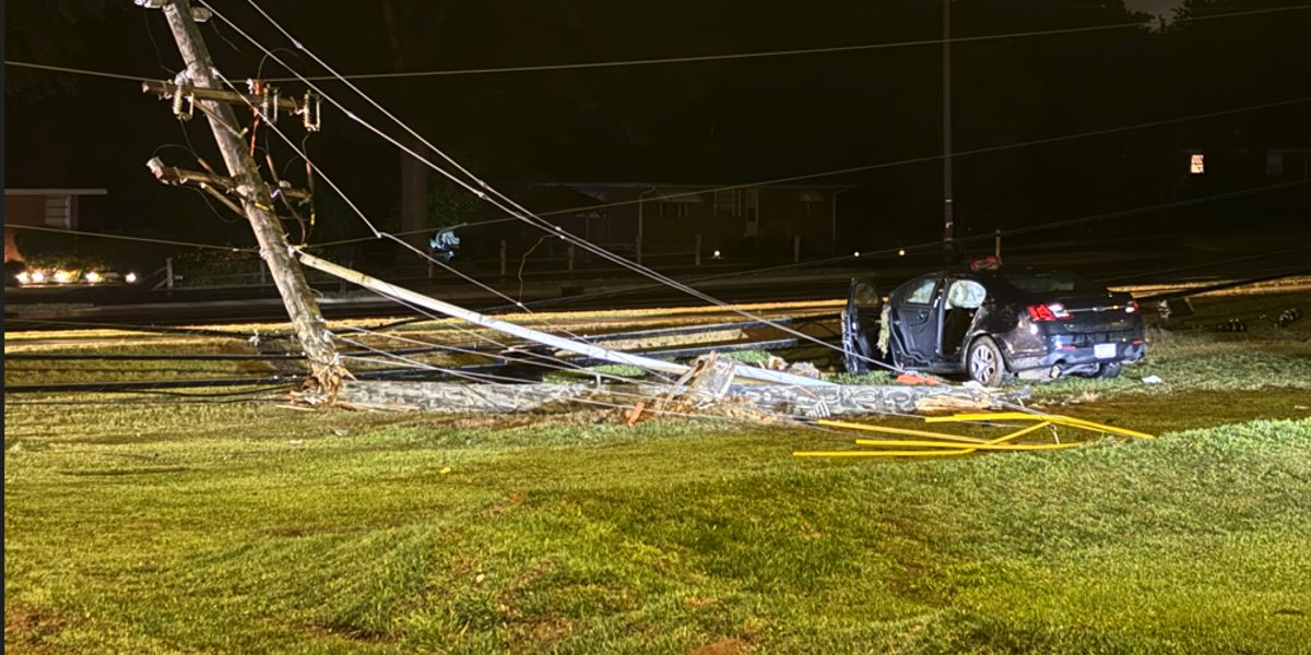 Man ejected after car crashed into power pole in Raleigh; power knocked out
