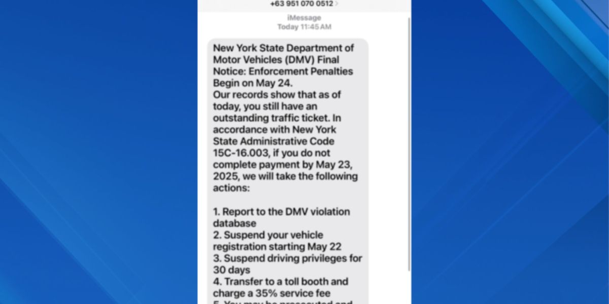New York DMV Issues Warning About Scam Texts Claiming Unpaid Traffic Tickets
