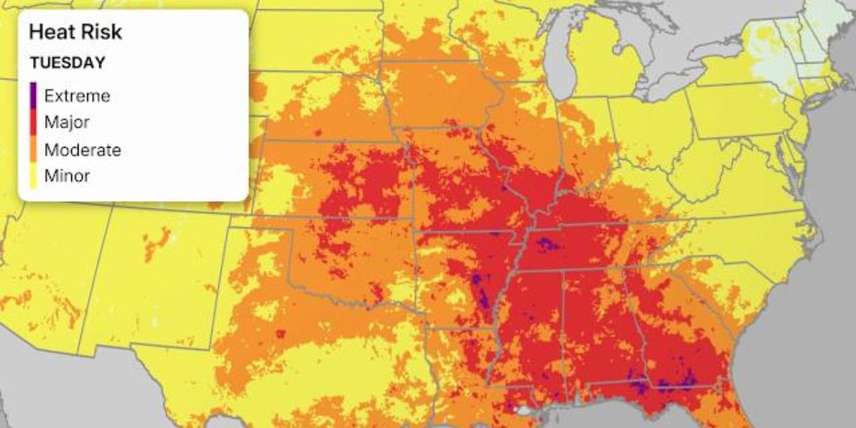 Next Week's Forecast Heat Dome to Bring Sweltering Temps to South, Midwest