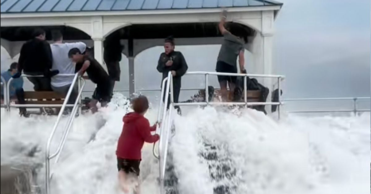 Waves from Hurricane Erin Knock Down Fans at North Wildwood – “Y’all Weren’t There When Hurricane Sandy Happened and It Shows”